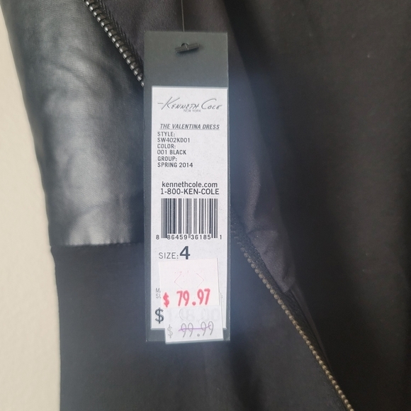 NWT Kenneth Cole Valentina Black Sheath Dress Size 4 - Picture 11 of 11